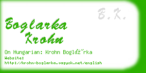 boglarka krohn business card